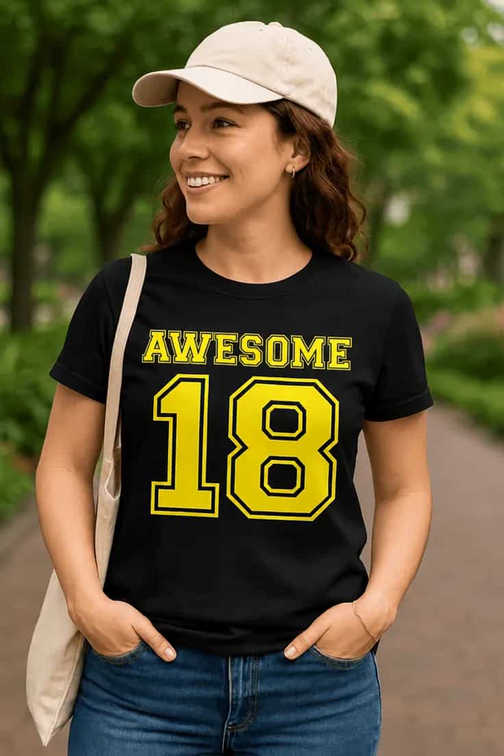 Hauska t-paita Awesome 18 – AWESOME 18