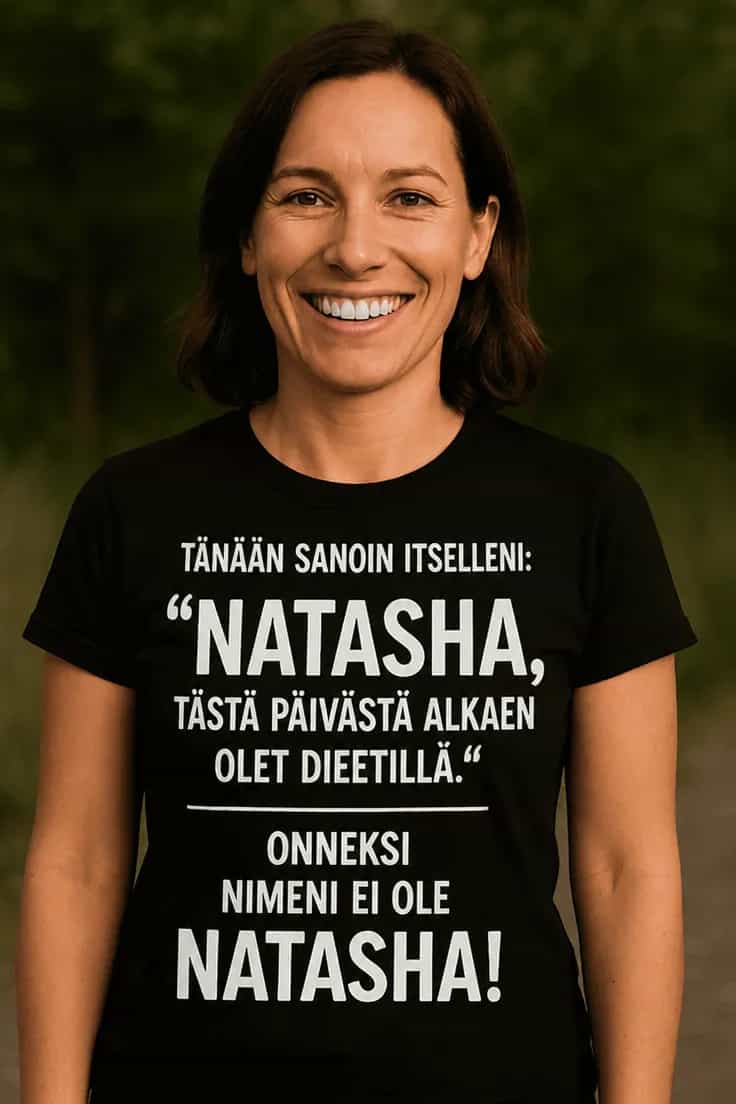 Hauska t-paita Dieetti nimellä – Natasha-vitsi