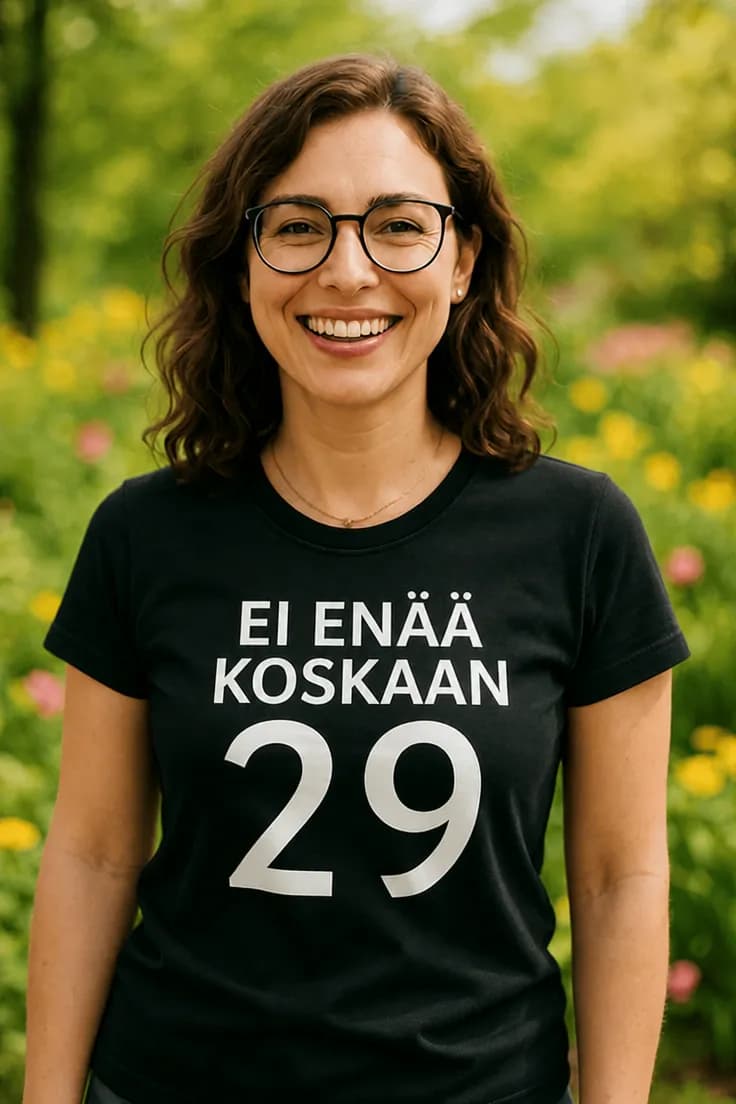 Hauska t-paita EI ENÄÄ KOSKAAN 29