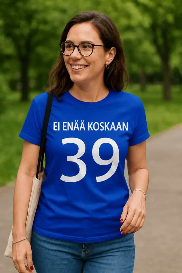 Hauska t-paita 40-vuotiaalle EI ENÄÄ KOSKAAN 39