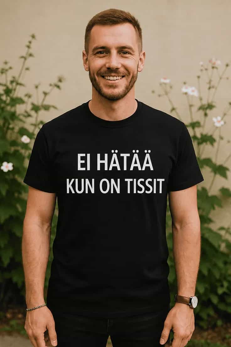 Hauska t-paita Ei hätää kun on tissit