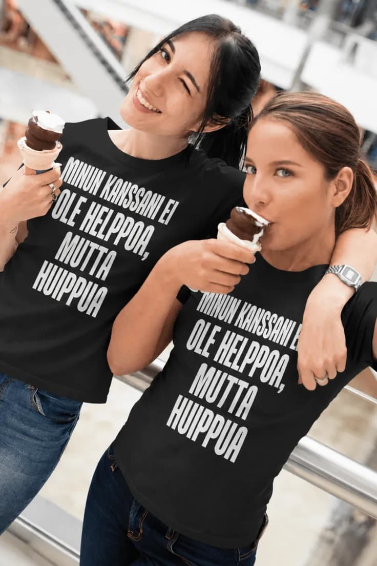 Hauska t-paita Ei helppoa mutta huippua