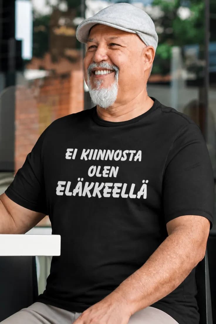Hauska t-paita Eläkkeellä ei kiinnosta