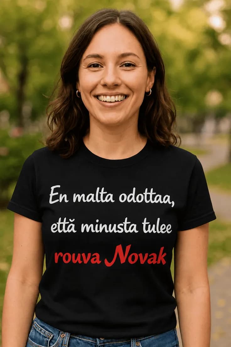 Hauska t-paita En malta odottaa nimellä