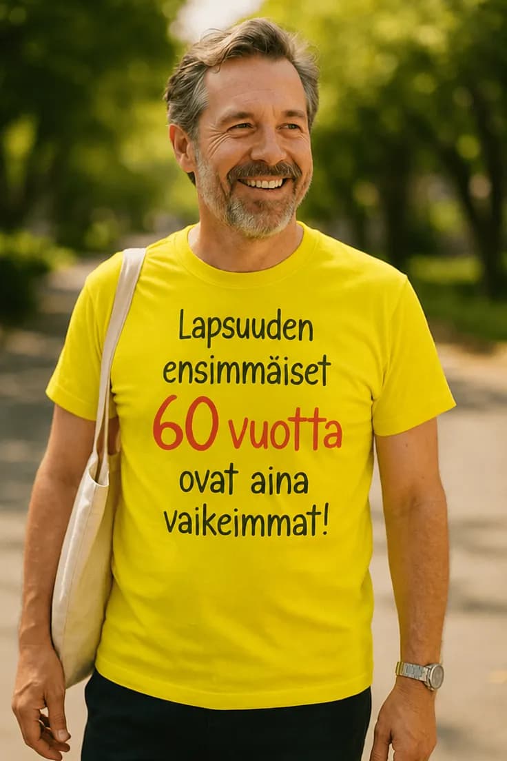 Hauska t-paita Ensimmäiset 60 lapsuusvuotta
