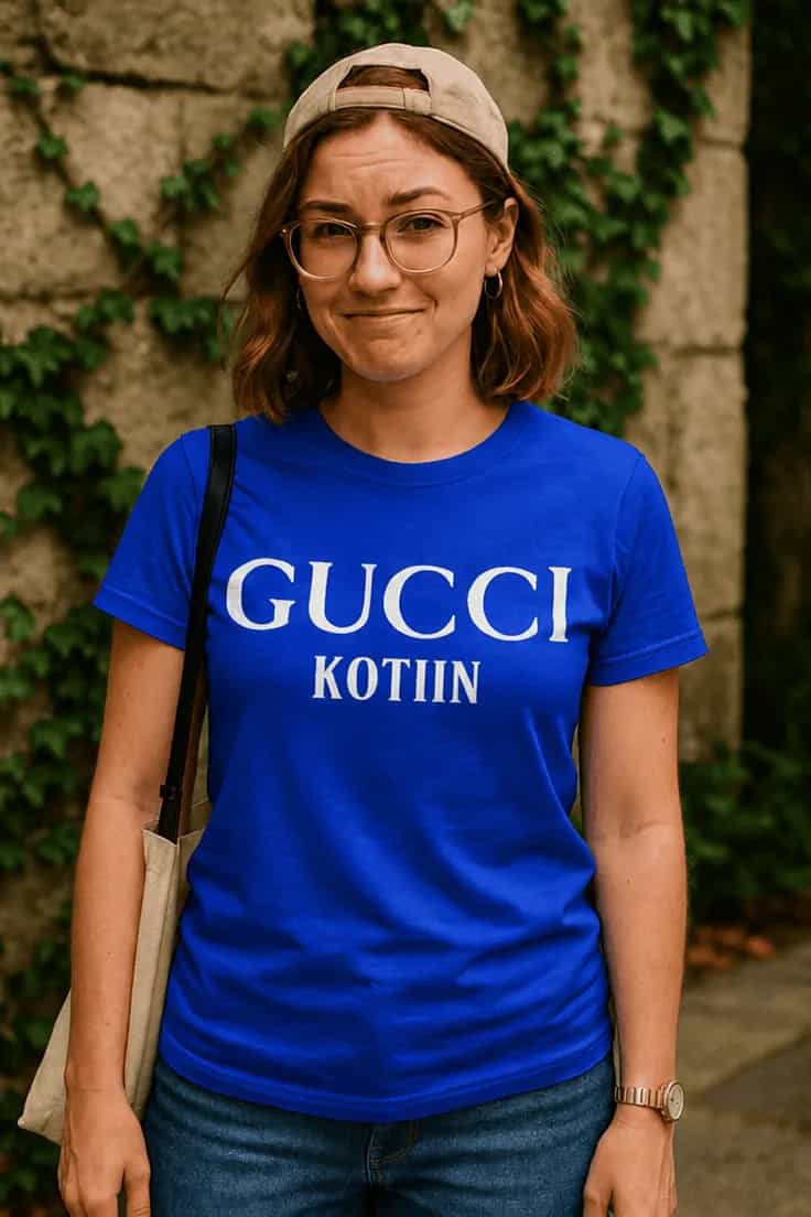 Hauska t-paita Gucci kotiin – GUCCI KOTIIN