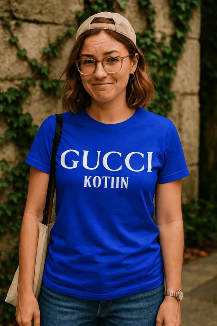 Hauska t-paita Gucci kotiin – GUCCI KOTIIN