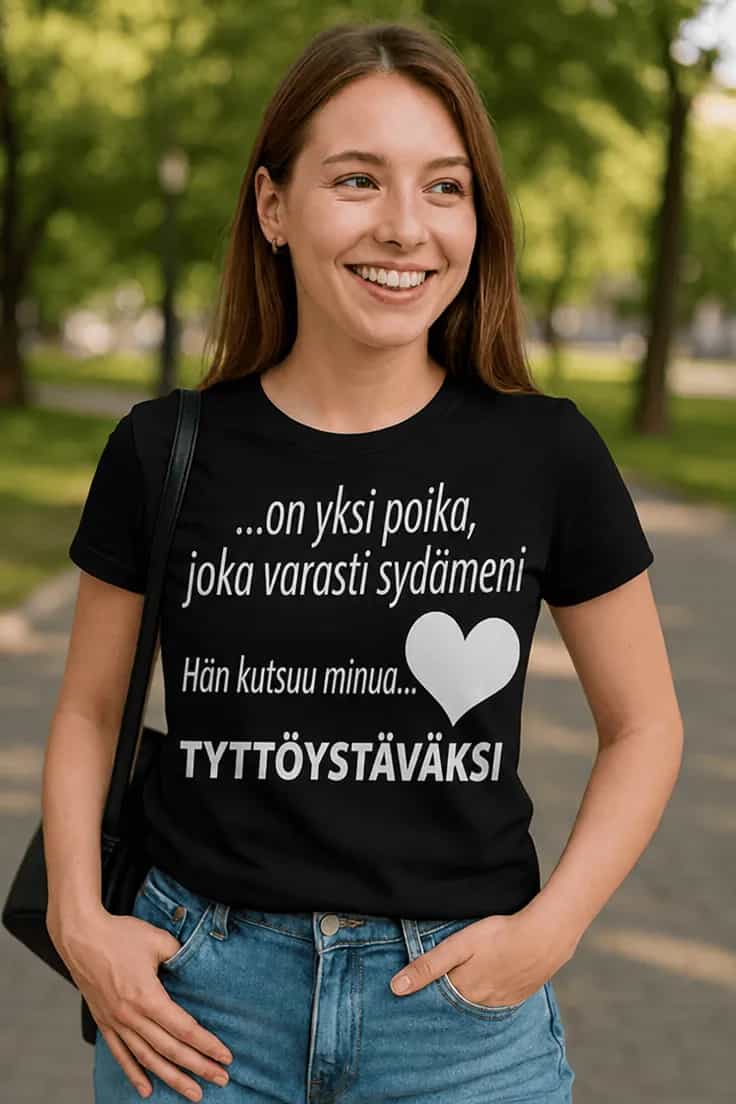 Hauska t-paita Hän kutsuu minua tyttöystäväksi