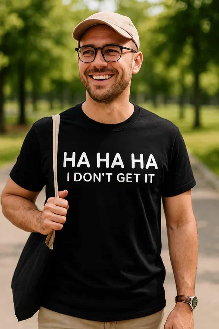 Hauska t-paita Ha ha en tajua