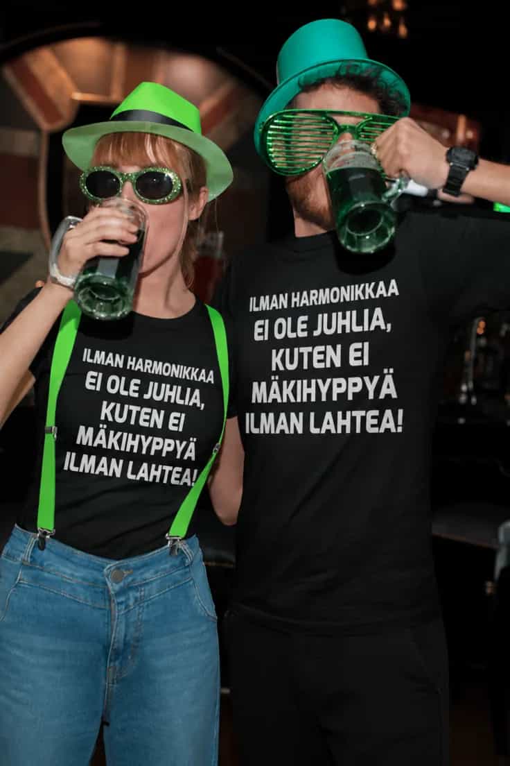 Hauska t-paita Harmonikka ja Lahti – ILMAN HARMONIKKAA