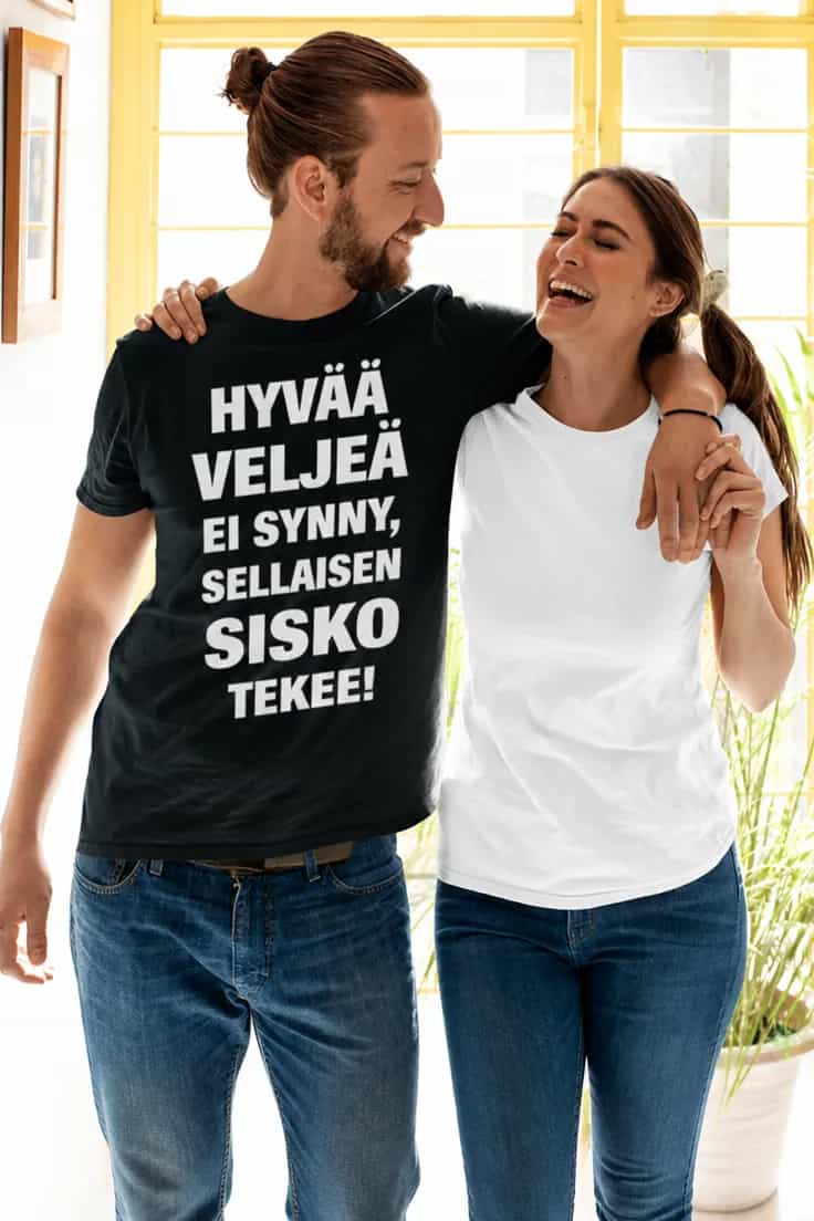 Hauska t-paita Hyvä veli siskon tekemä