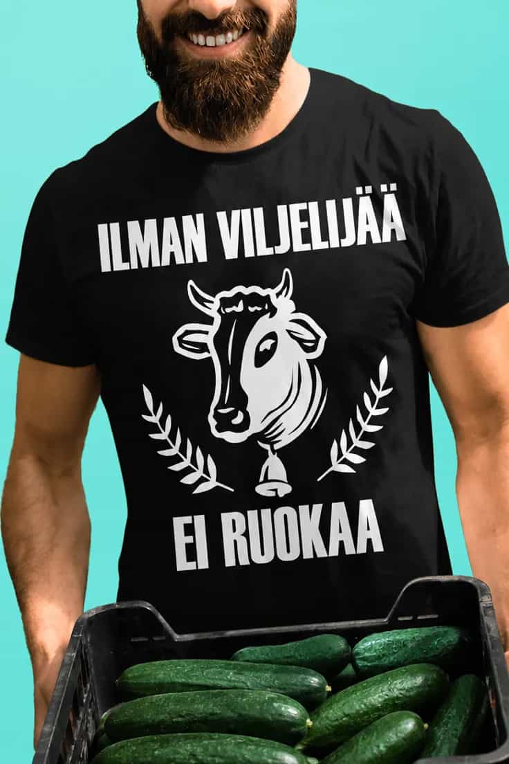 Ilman viljelijää ei ruokaa t-paita hauska printti