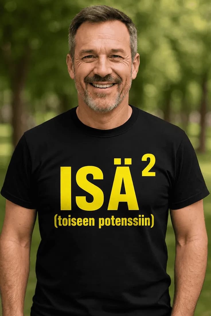 Hauska t-paita Isä² – ISIJ (toiseen potenssiin)