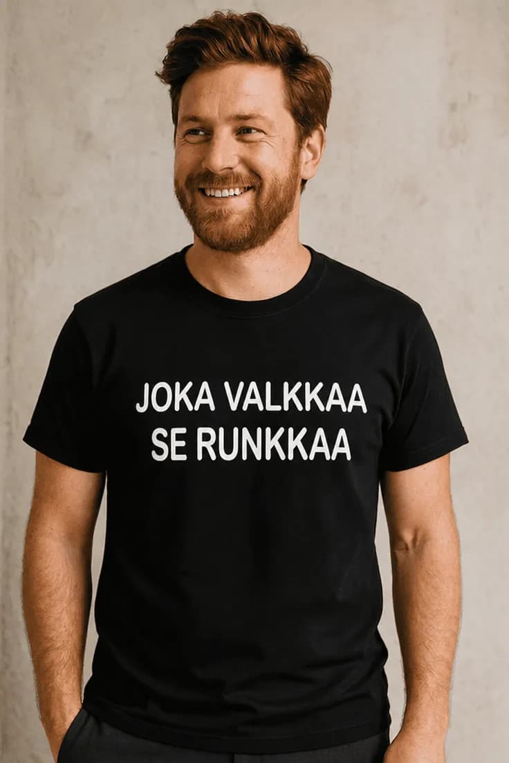 Hauska t-paita Joka valkkaa se runkkaa