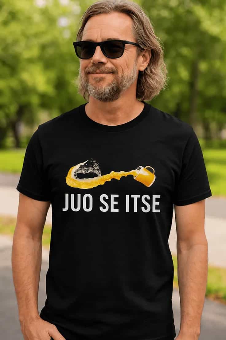 Hauska t-paita Juo se itse – JUO SE ITSE
