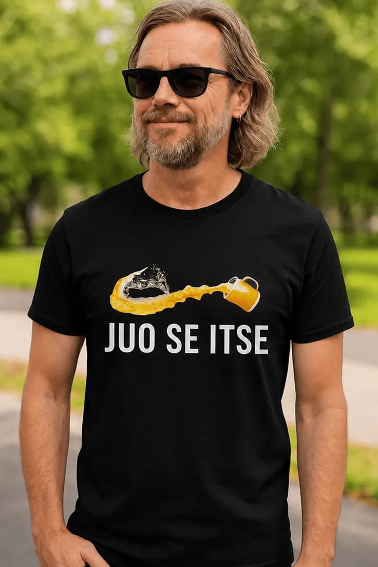 Hauska t-paita Juo se itse – JUO SE ITSE