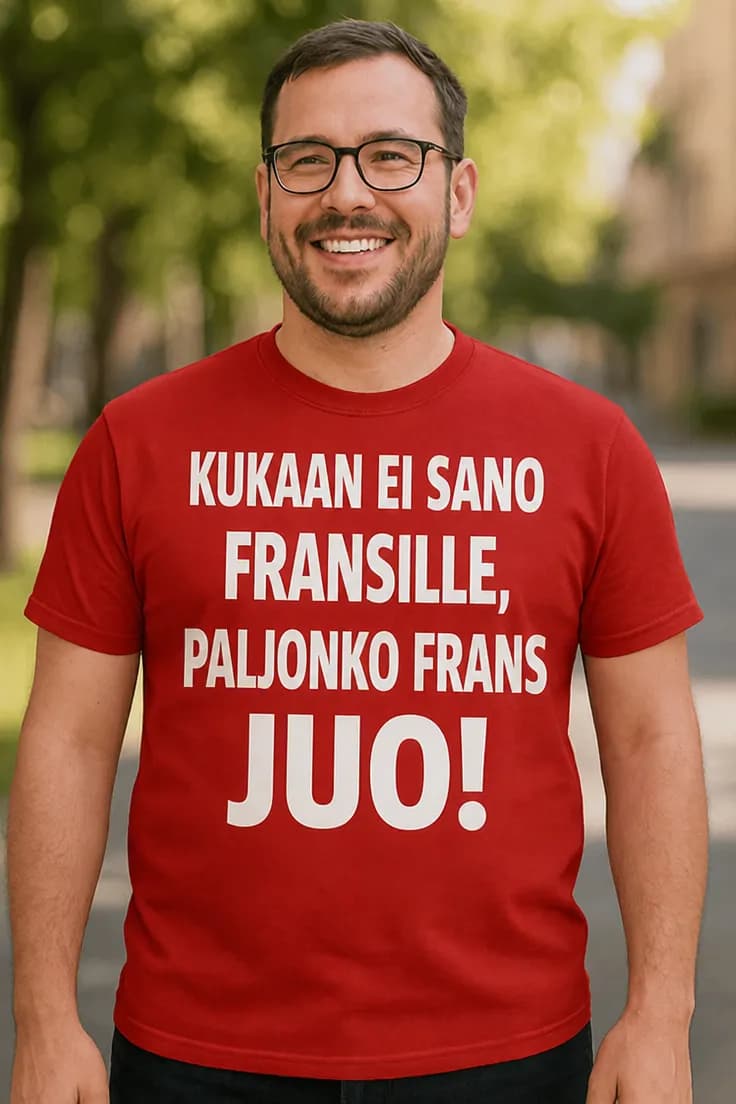 Hauska t-paita Juomisvitsi nimellä – KUKAAN EI SANO