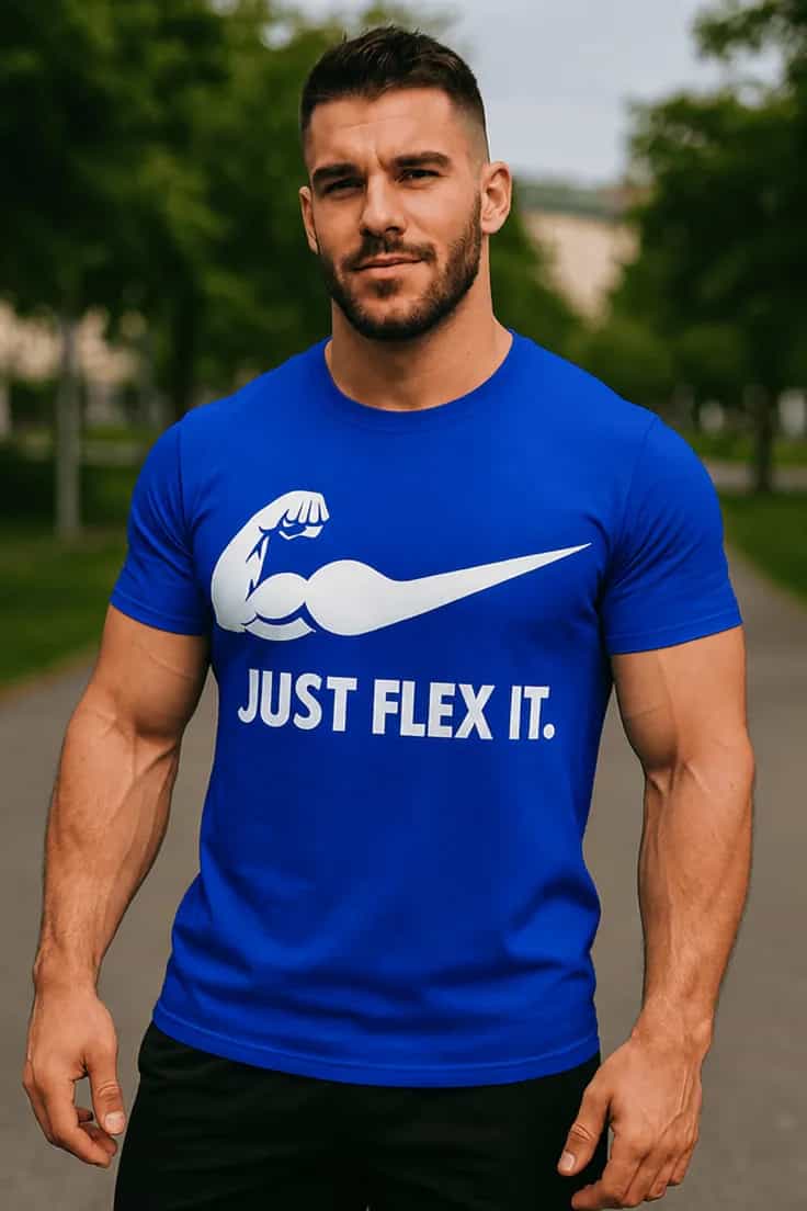 Hauska t-paita Just flex it. | JUST FLEX IT.