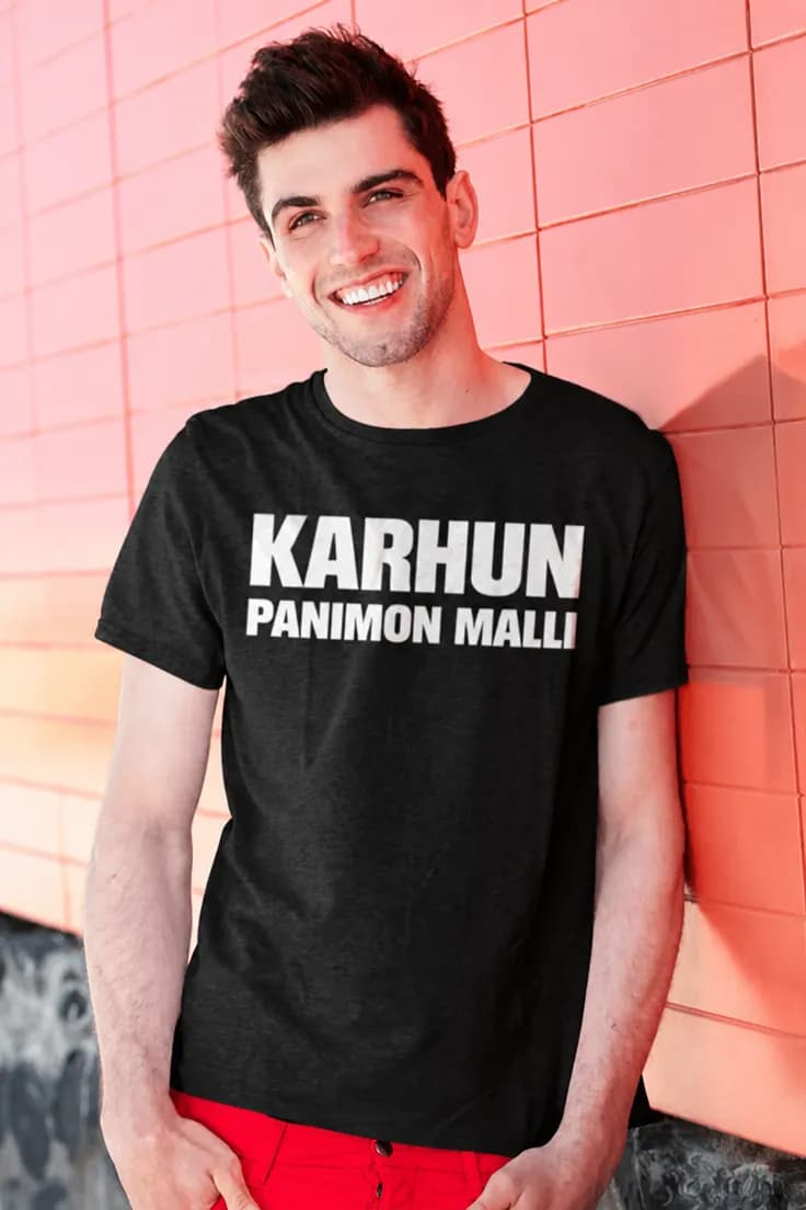 Hauska t-paita Karhun panimon malli