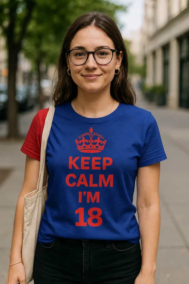 Hauska t-paita Keep calm 18 – KEEP CALM I'M 18