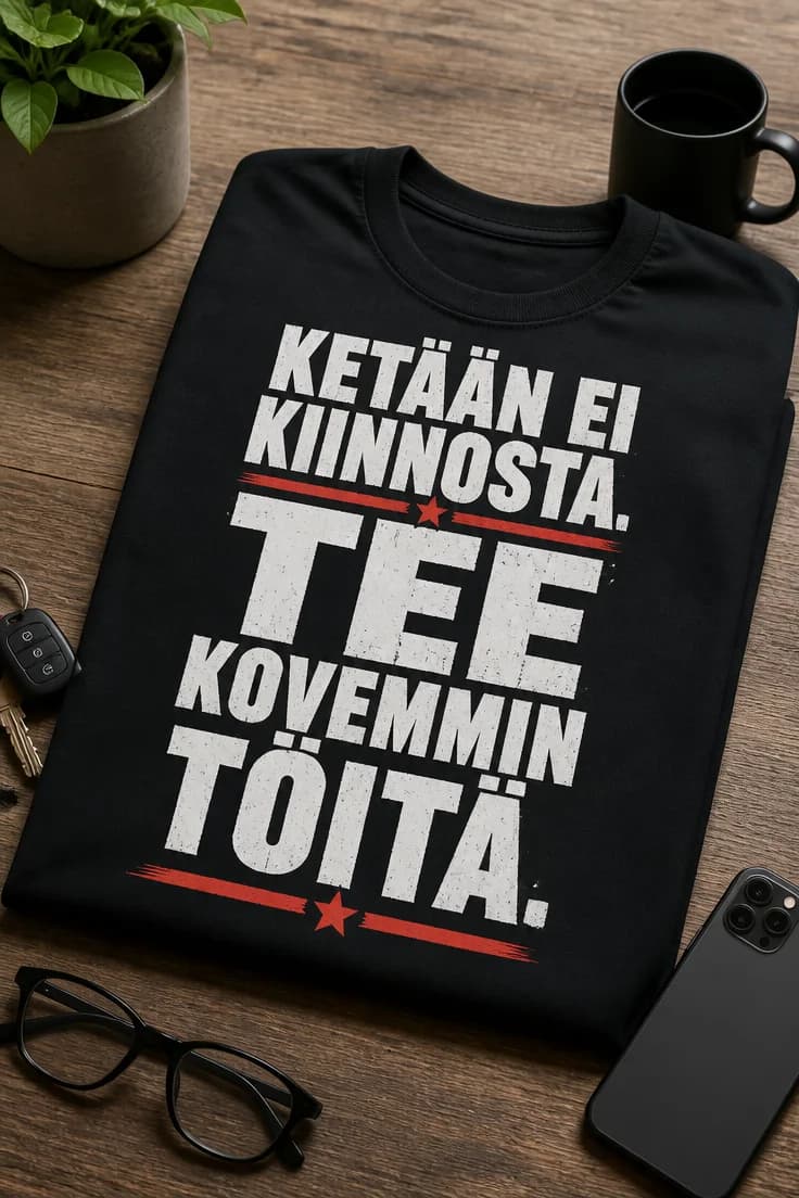 Hauska T-paita – Ketään ei kiinnosta. Tee kovemmin töitä.