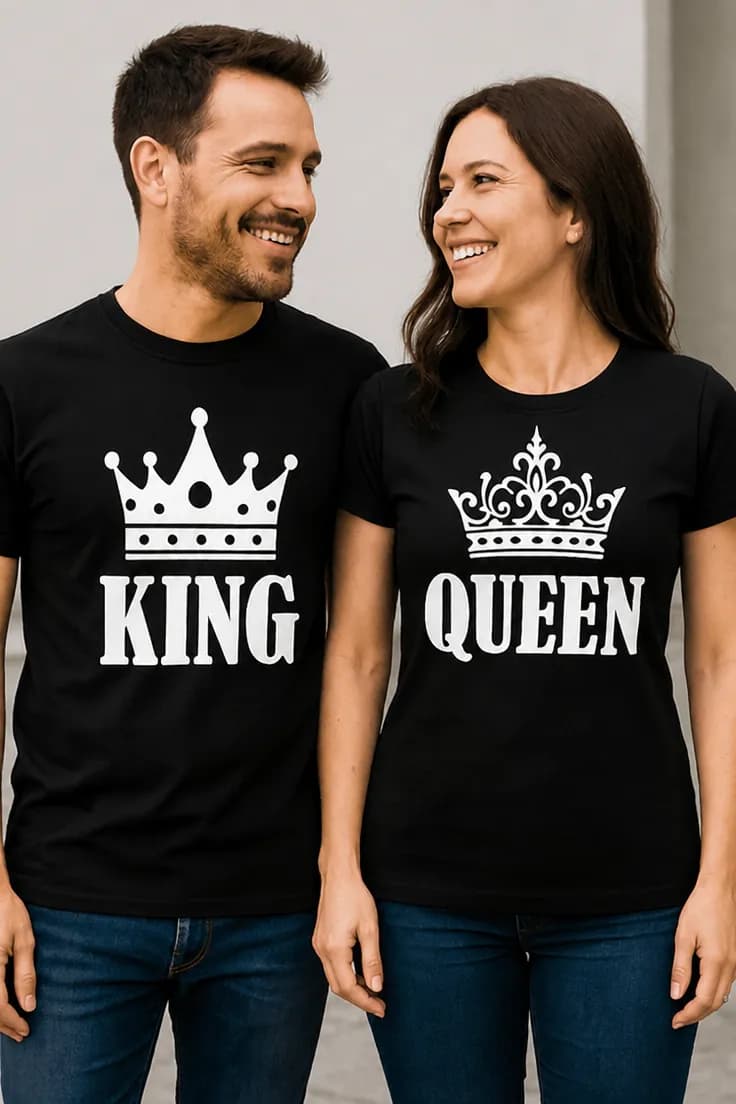 Hauska t-paita King queen pari – KING QUEEN