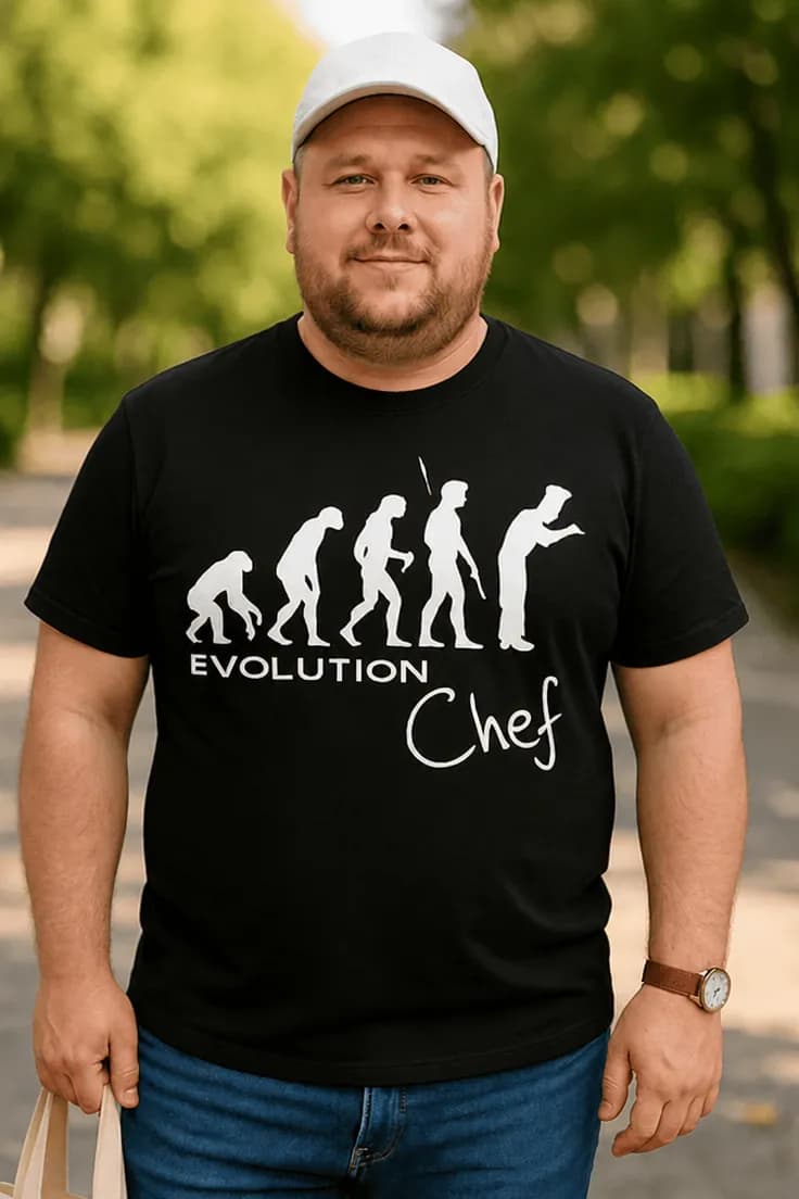 Hauska t-paita Kokin evoluutio – EVOLUTION Chef