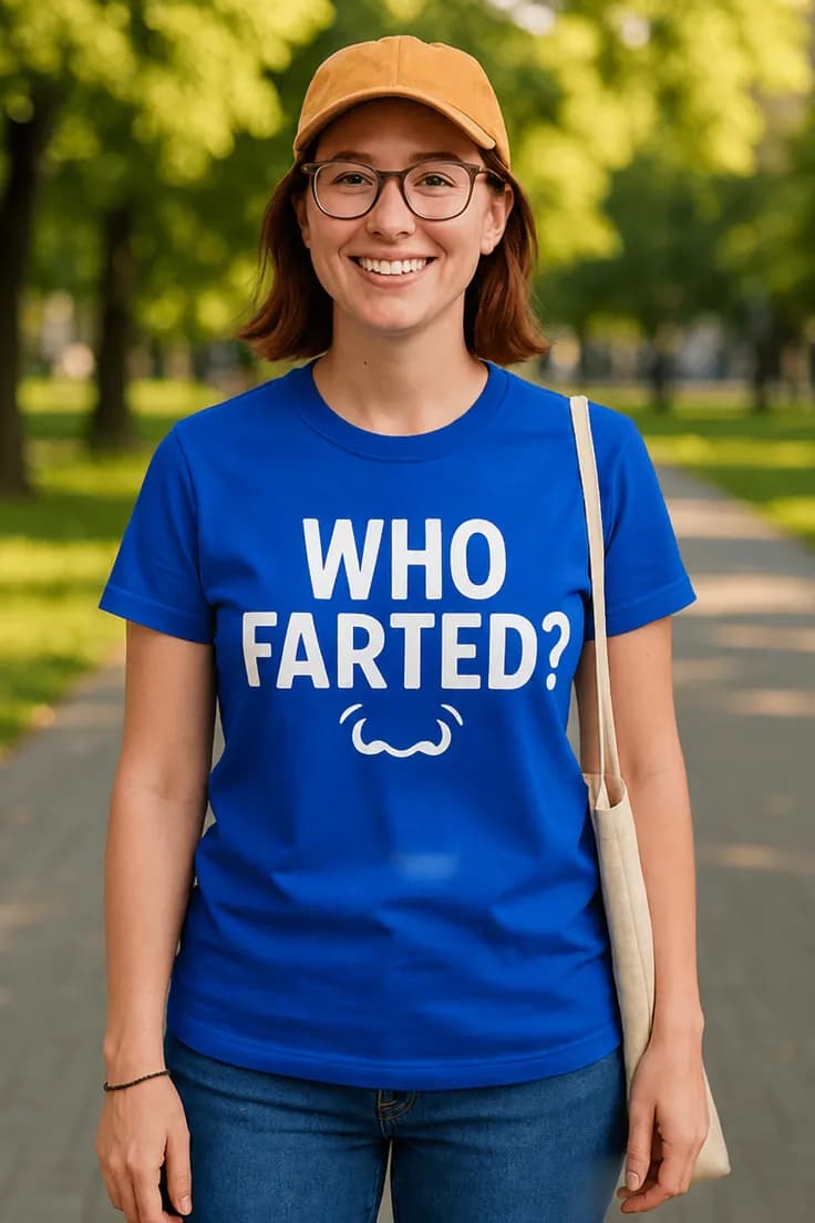 Hauska t-paita Kuka pieraisi WHO FARTED? الما