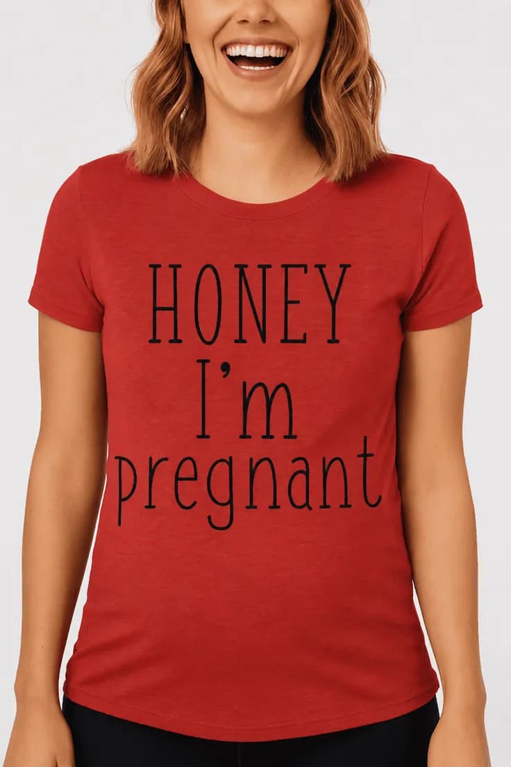 Hauska t-paita Kulta olen raskaana – HONEY I'm pregnant
