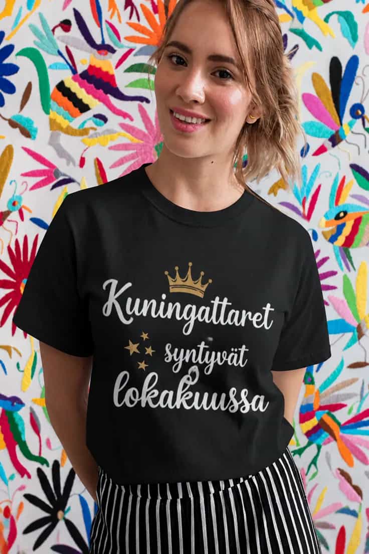 Hauska t-paita Kuningattaret syntyvät lokakuussa