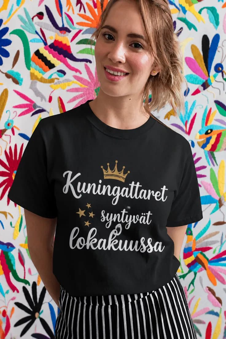 Hauska t-paita Kuningattaret syntyvät lokakuussa
