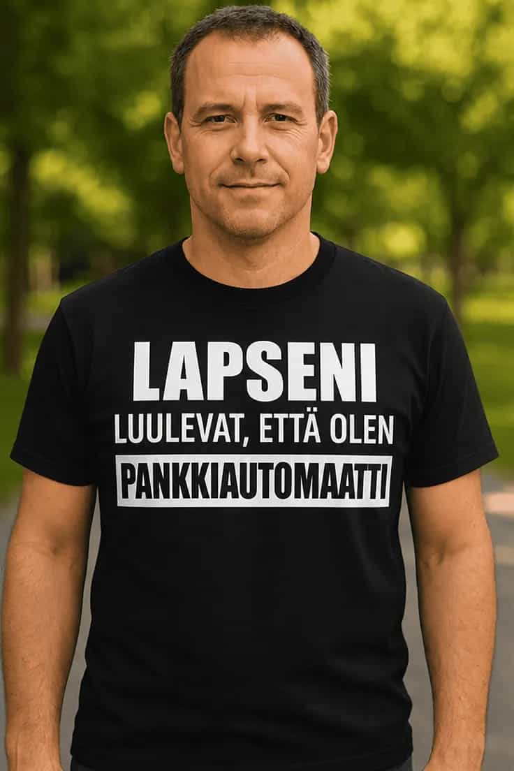 Hauska t-paita Lapset luulevat pankkiautomaatiksi