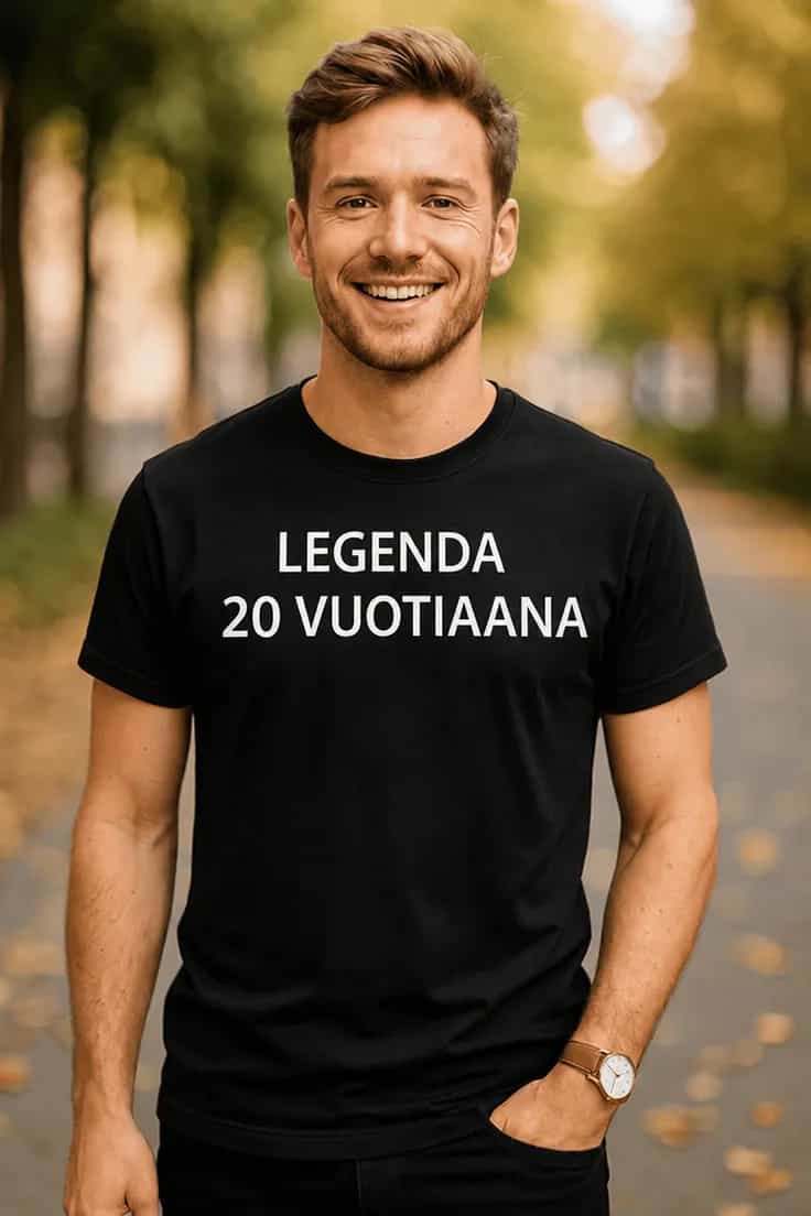 Hauska t-paita Legenda 20 vuotiaana