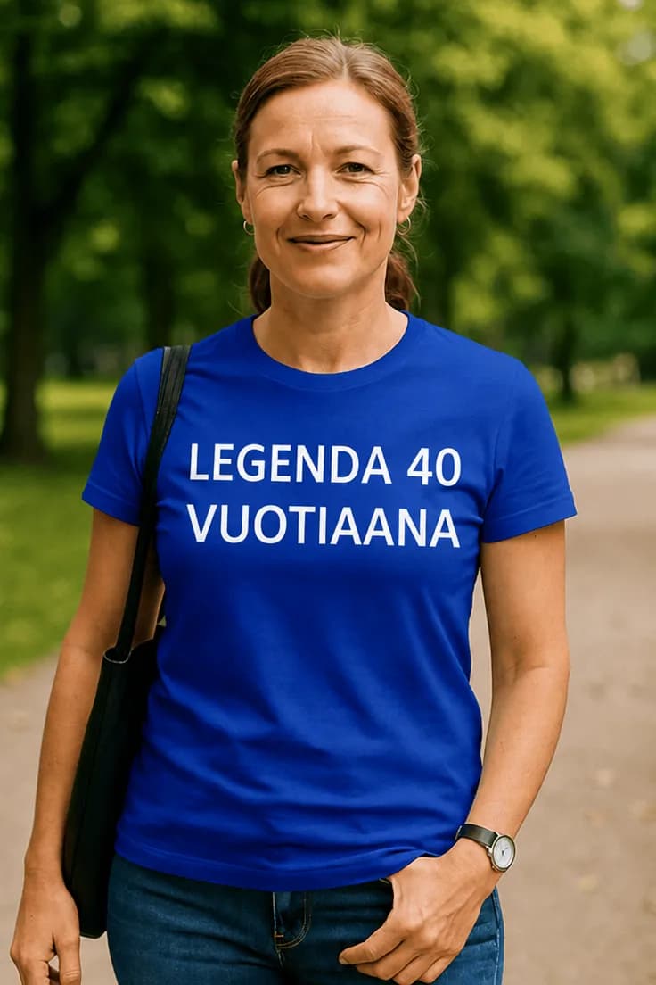 Hauska t-paita 40-vuotiaalle – LEGENDA 40 VUOTIAANA