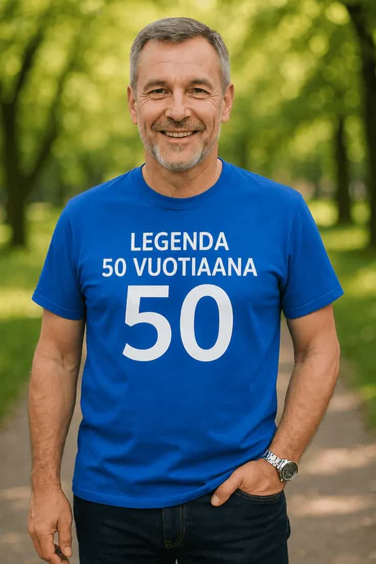 Hauska t-paita Legenda 50 vuotiaana