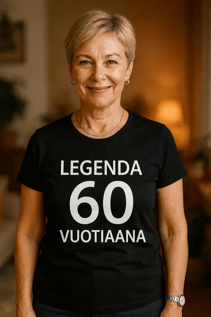 Hauska t-paita Legenda 60 vuotiaana