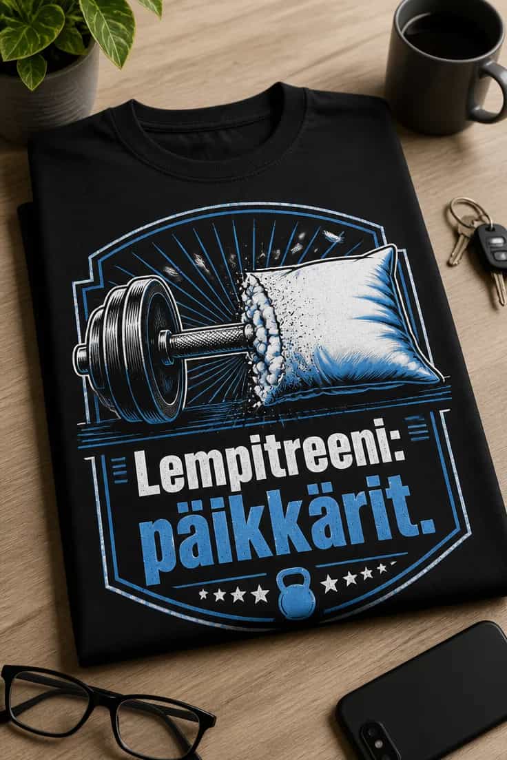 Hauska t-paita – Lempitreeni: päikkärit.