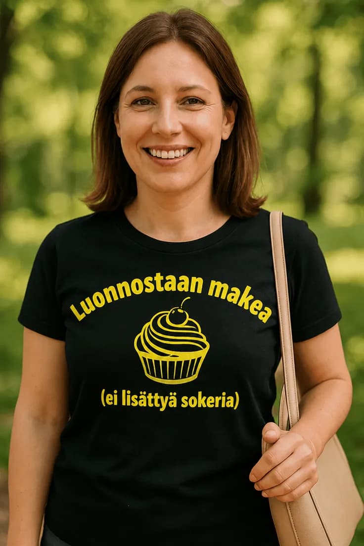 Hauska t-paita Luonnostaan makea