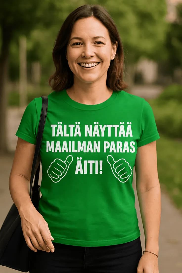 Hauska t-paita Maailman paras äiti – ÄITI!