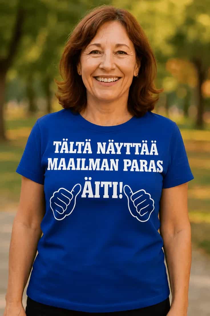 T-paita Maailman paras äiti omalla tekstillä