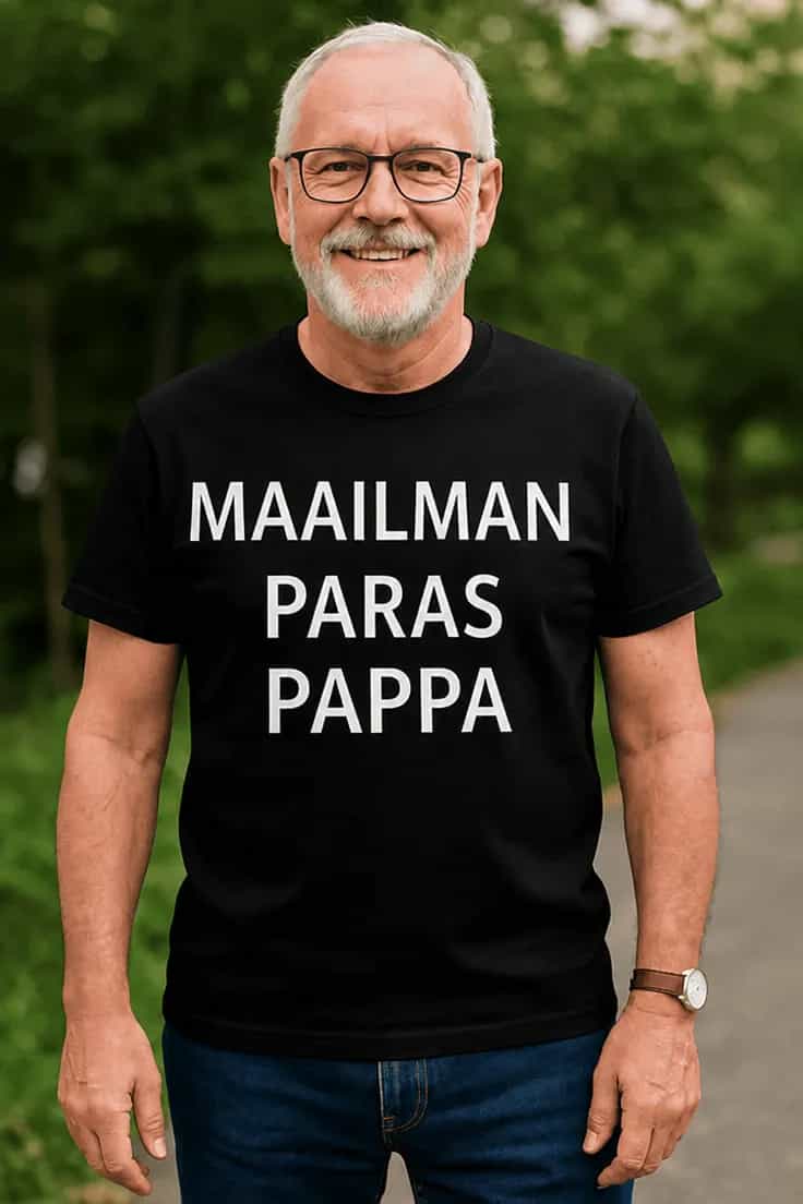 Hauska t-paita Maailman paras pappa | MAAILMAN PARAS PAPPA