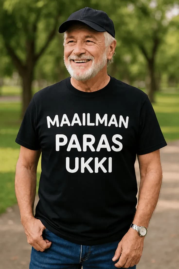 T-paita Maailman paras ukki omalla tekstillä