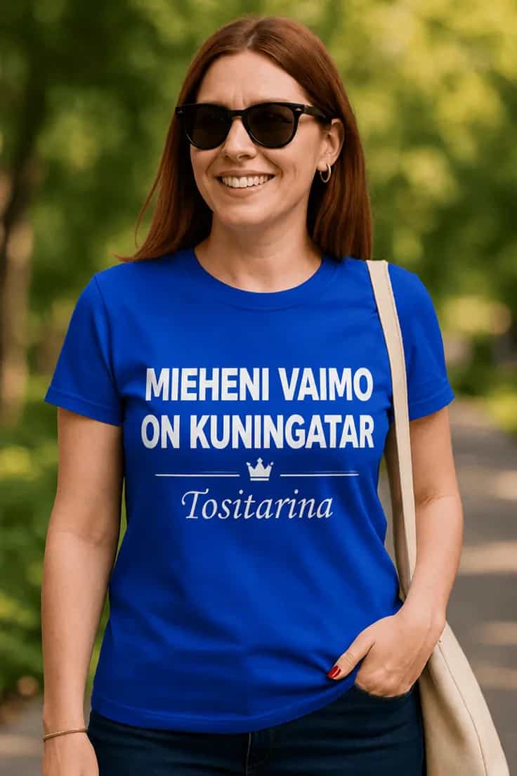 Hauska t-paita Mieheni vaimo on kuningatar
