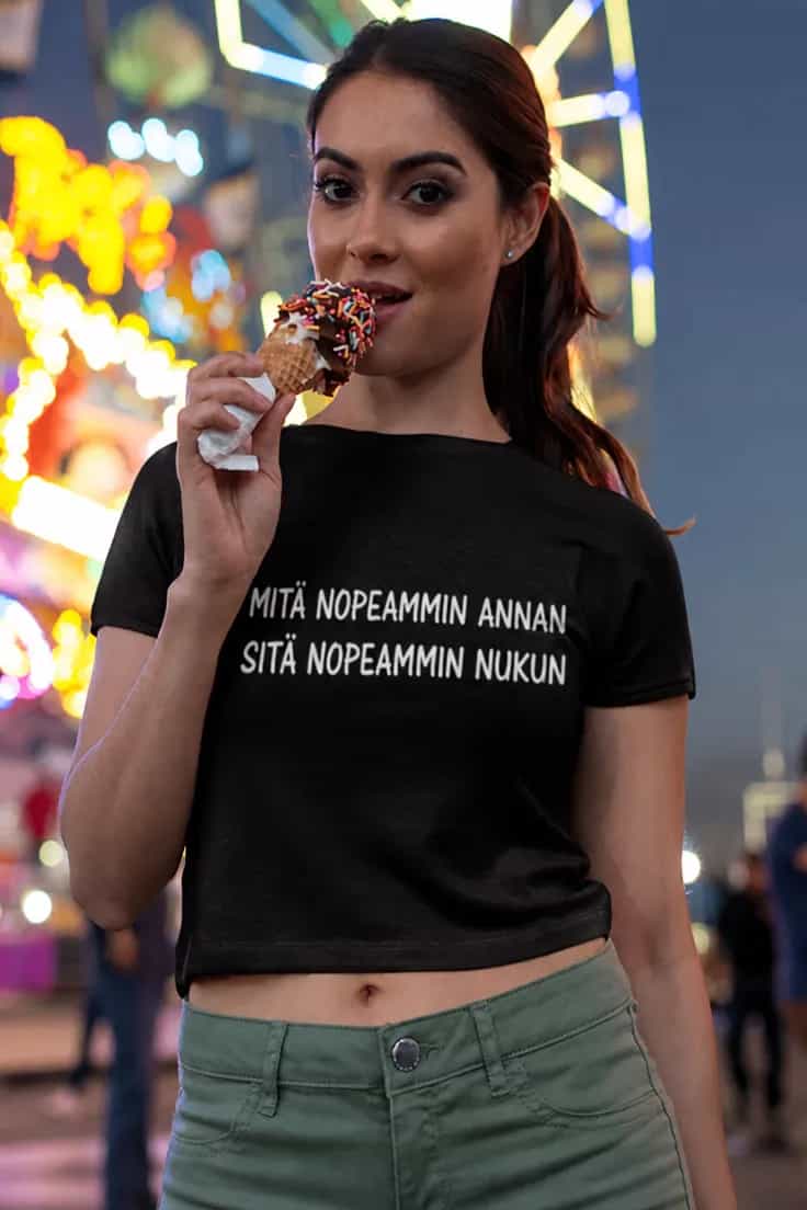 Hauska t-paita Mitä nopeammin annan