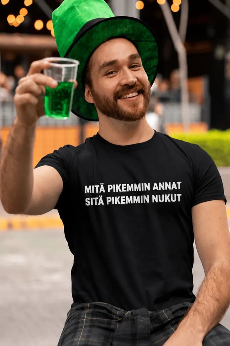 Hauska t-paita Mitä pikemmin annat