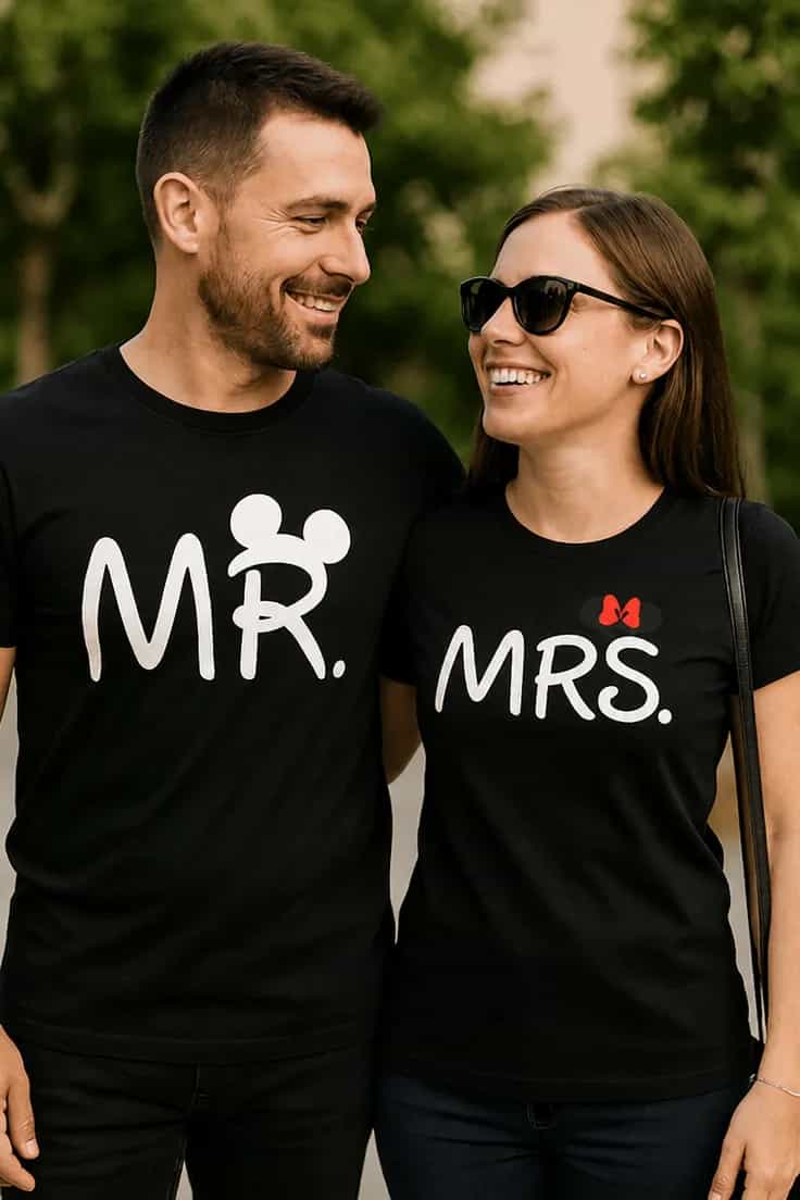 Hauska t-paita Mr Mrs parille – MR. MRS.