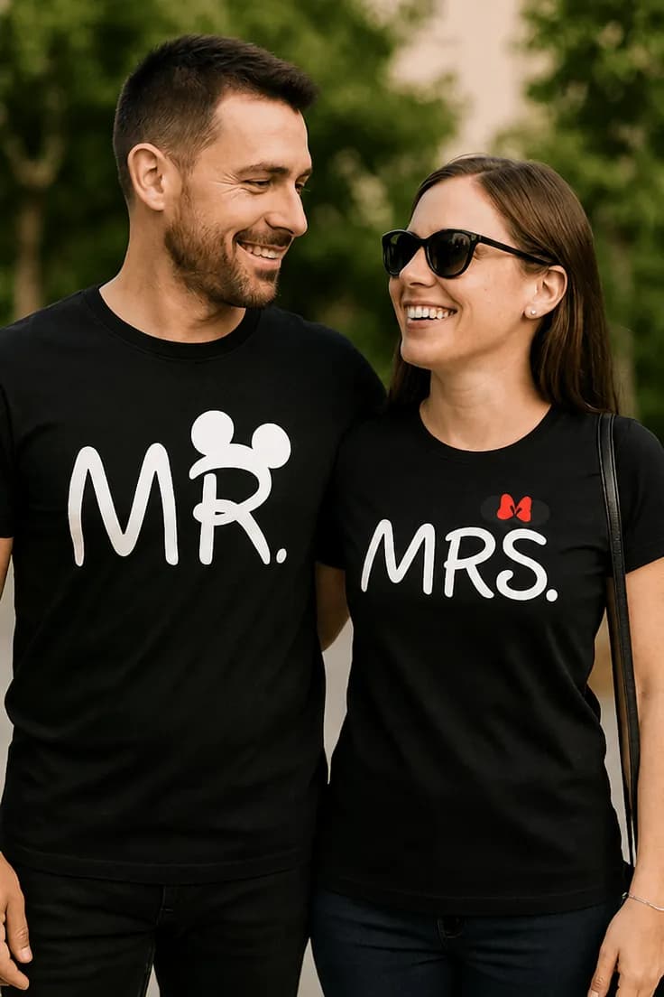 Hauska t-paita Mr Mrs parille – MR. MRS.