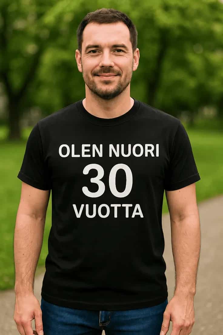 Hauska t-paita Nuori 30 vuotta