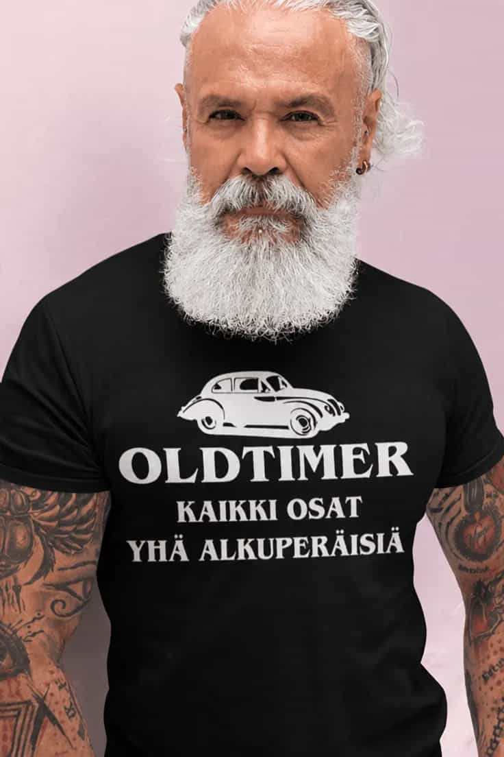 Hauska t-paita Oldtimer kaikki osat alkuperäisiä