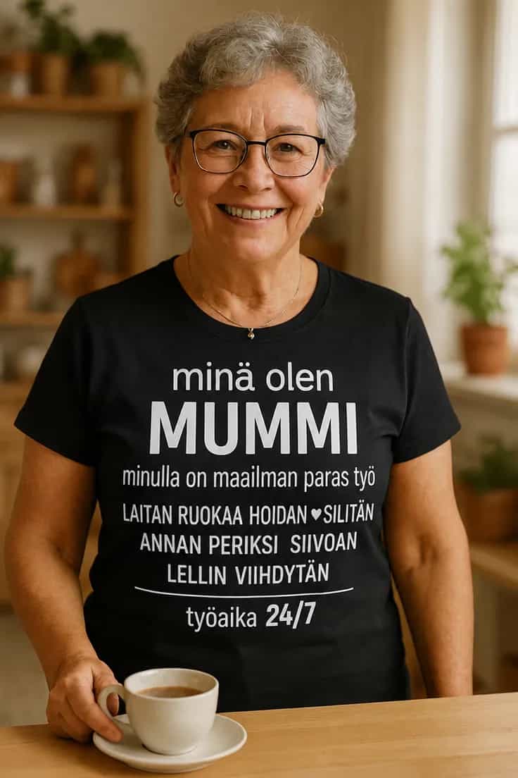Hauska t-paita Olen mummi | minä olen MUMMI